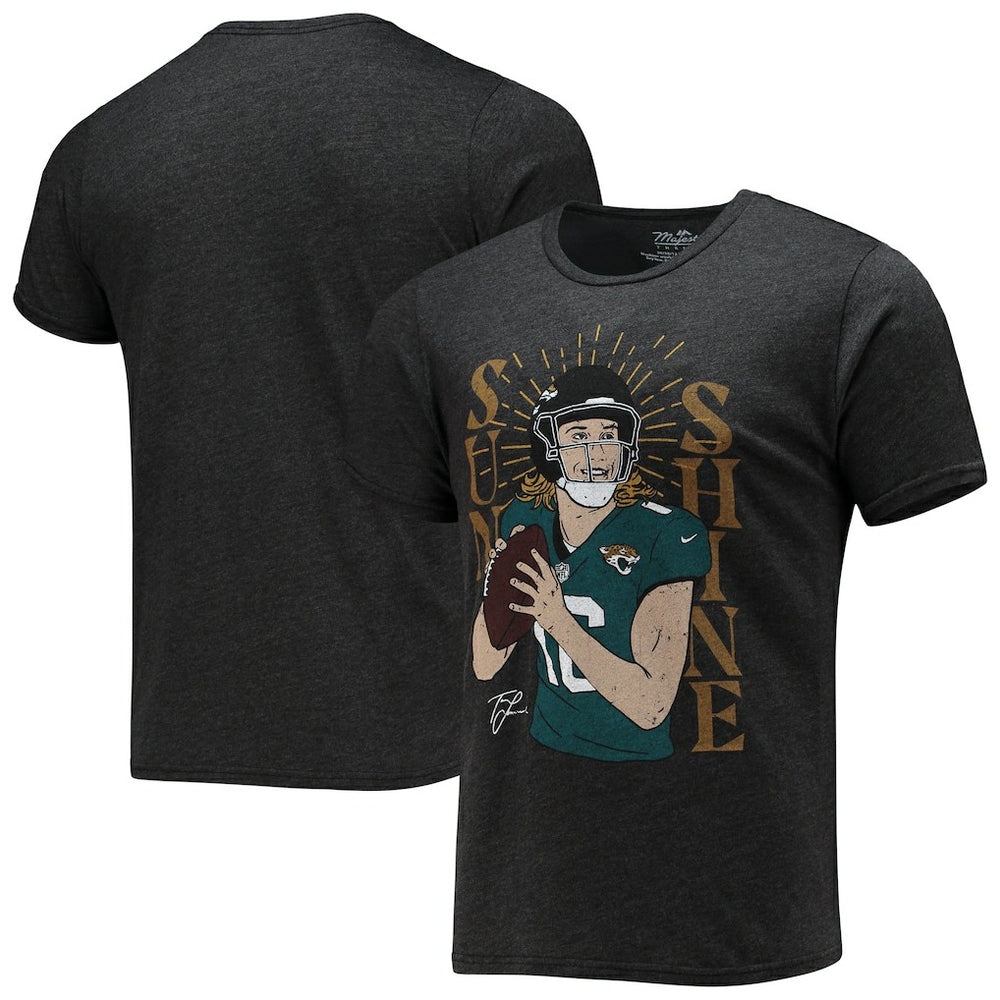 Trevor Lawrence Majestic Threads Tri-Blend Player Graphic T-Shirt - Jacksonville Jaguars T-shirts