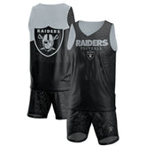 FOCO Colorblock Mesh V-Neck & Shorts Set - Las Vegas Raiders Shorts