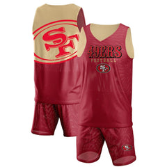 FOCO Colorblock Mesh V-Neck & Shorts Set - San Francisco 49ers Shorts