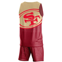 FOCO Colorblock Mesh V-Neck & Shorts Set - San Francisco 49ers Shorts