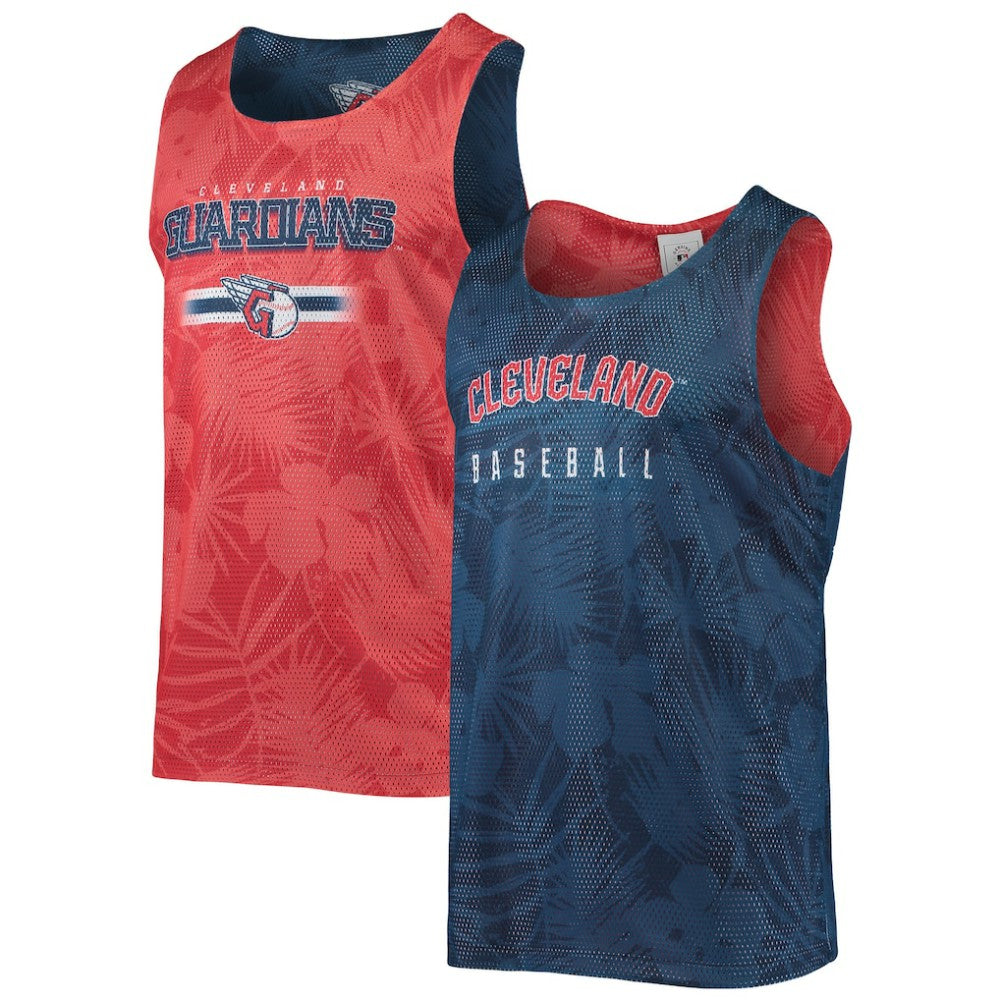 Navy Cleveland Guardians FOCO Floral Reversible Mesh Tank Top