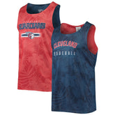 Navy Cleveland Guardians FOCO Floral Reversible Mesh Tank Top