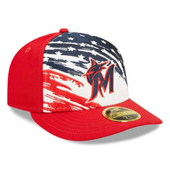 Red Miami Marlins New Era 2022 4th of July Low Profile 59FIFTY Fitted Hat