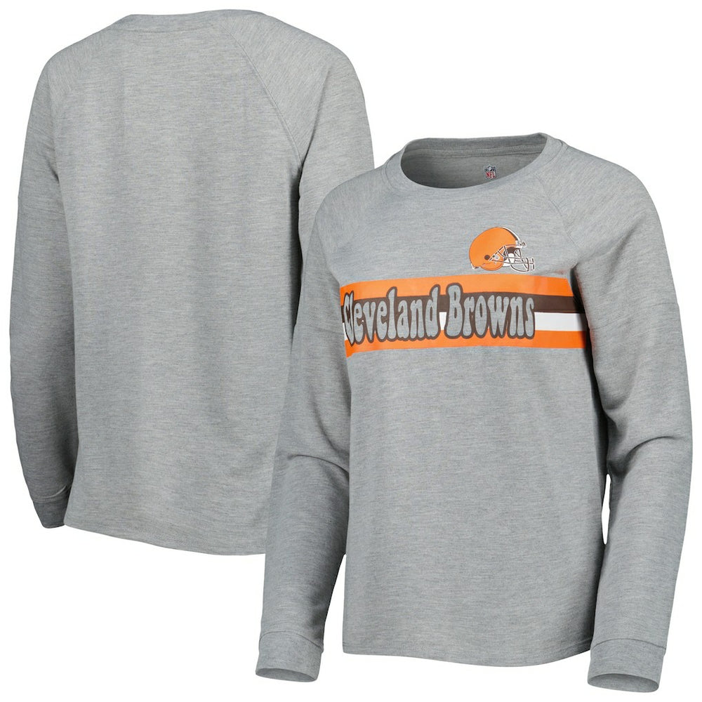 Juniors All Striped Up Raglan Long Sleeve T-Shirt - Cleveland Browns T-shirts