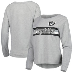 Juniors All Striped Up Raglan Long Sleeve T-Shirt - Las Vegas Raiders T-shirts
