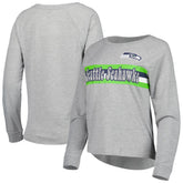 Juniors All Striped Up Raglan Long Sleeve T-Shirt - Seattle Seahawks T-shirts
