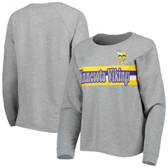 Juniors All Striped Up Raglan Long Sleeve T-Shirt - Minnesota Vikings T-shirts