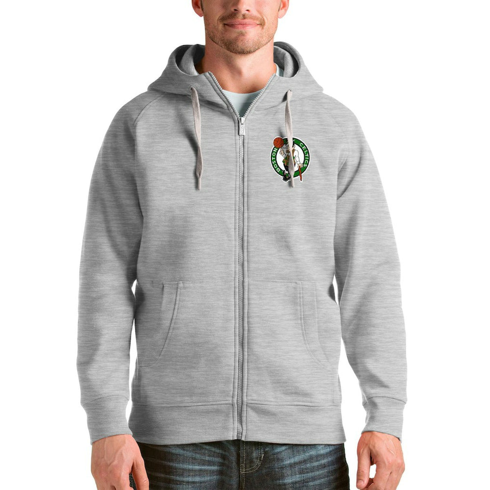 Boston Celtics Antigua Logo Victory Full-Zip Hoodie