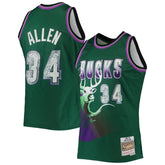 Mitchell & Ness Ray Allen Milwaukee Bucks 1996/97 Hardwood Classics NBA 75th Anniversary Diamond Swingman Jersey