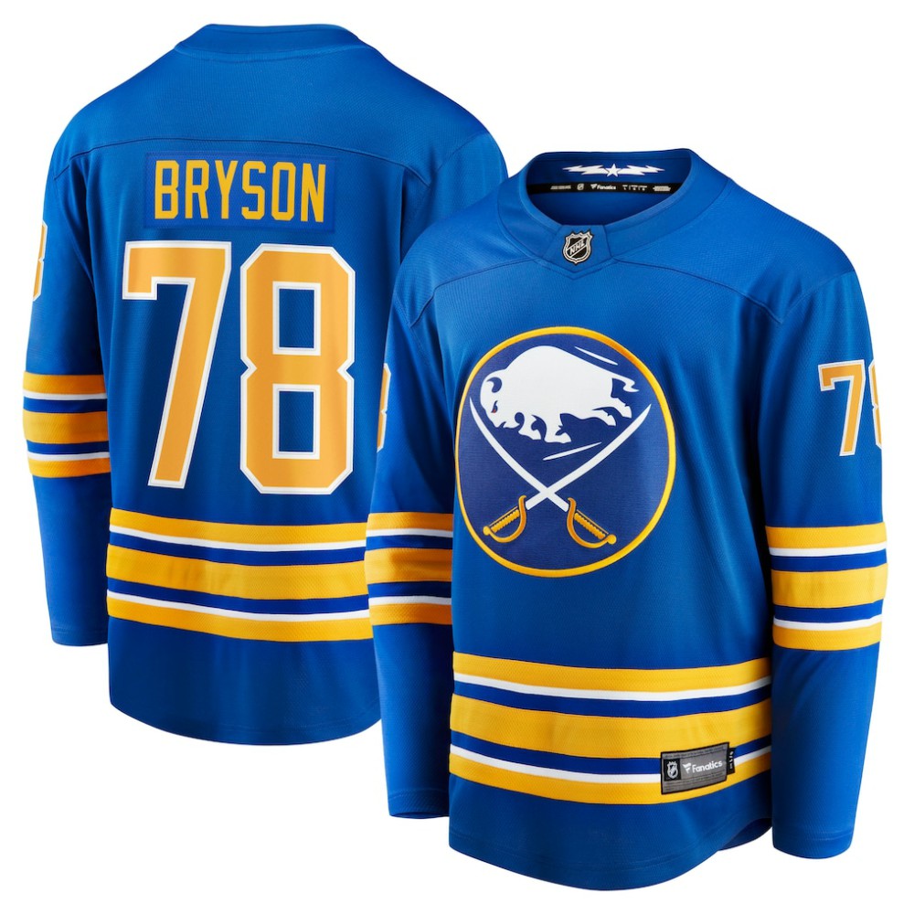 NHL Jacob Bryson Buffalo Sabres Fanatics Home Breakaway Player Jersey