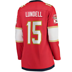 NHL Anton Lundell Florida Panthers Fanatics Women's Home Breakaway Player Jersey