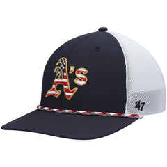 Navy/White Athletics '47 Flag Fill Trucker Snapback Hat