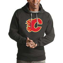 NHL Calgary Flames Antigua Logo Victory Pullover Hoodie