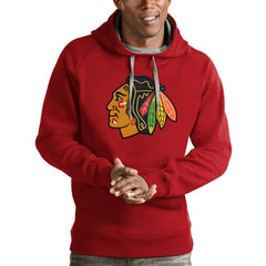 NHL Chicago Blackhawks Antigua Logo Victory Pullover Hoodie
