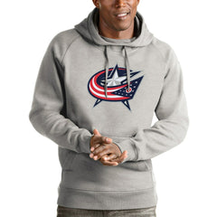 NHL Columbus Blue Jackets Antigua Logo Victory Pullover Hoodie