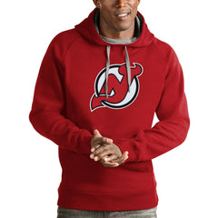 NHL New Jersey Devils Antigua Logo Victory Pullover Hoodie