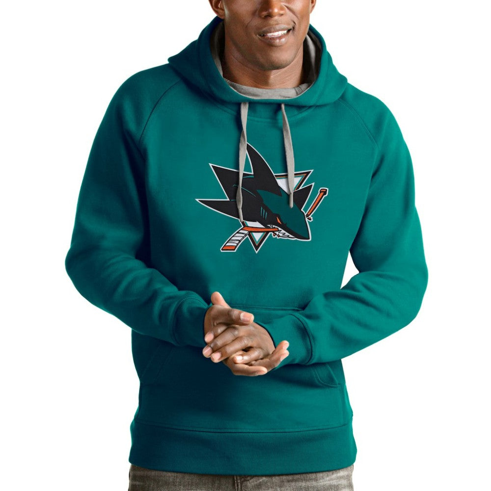 NHL San Jose Sharks Antigua Logo Victory Pullover Hoodie