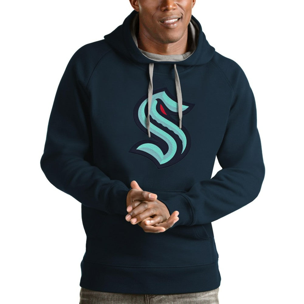 NHL Seattle Kraken Antigua Logo Victory Pullover Hoodie