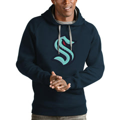 NHL Seattle Kraken Antigua Logo Victory Pullover Hoodie