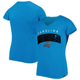 Girls Youth Reverse Sequin Wordmark V-Neck T-Shirt - Carolina Panthers T-shirts