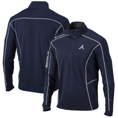 Navy Atlanta Braves Columbia Shotgun Omni-Wick Quarter-Zip Pullover Jacket