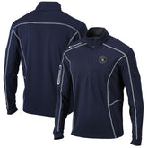 Navy Milwaukee Brewers Columbia Shotgun Omni-Wick Quarter-Zip Pullover Jacket
