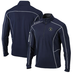 Navy Milwaukee Brewers Columbia Shotgun Omni-Wick Quarter-Zip Pullover Jacket