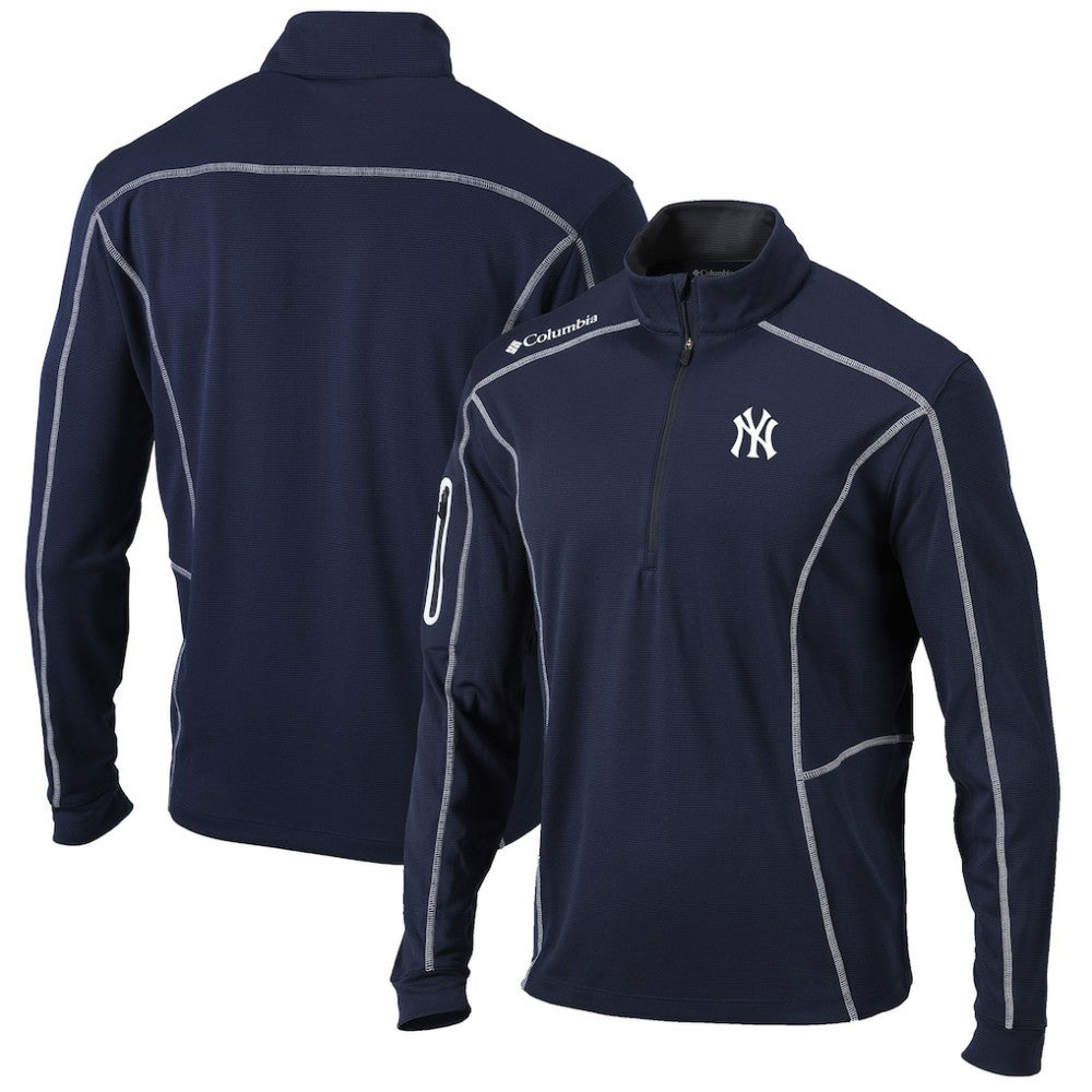 Navy New York Yankees Columbia Shotgun Omni-Wick Quarter-Zip Pullover Jacket