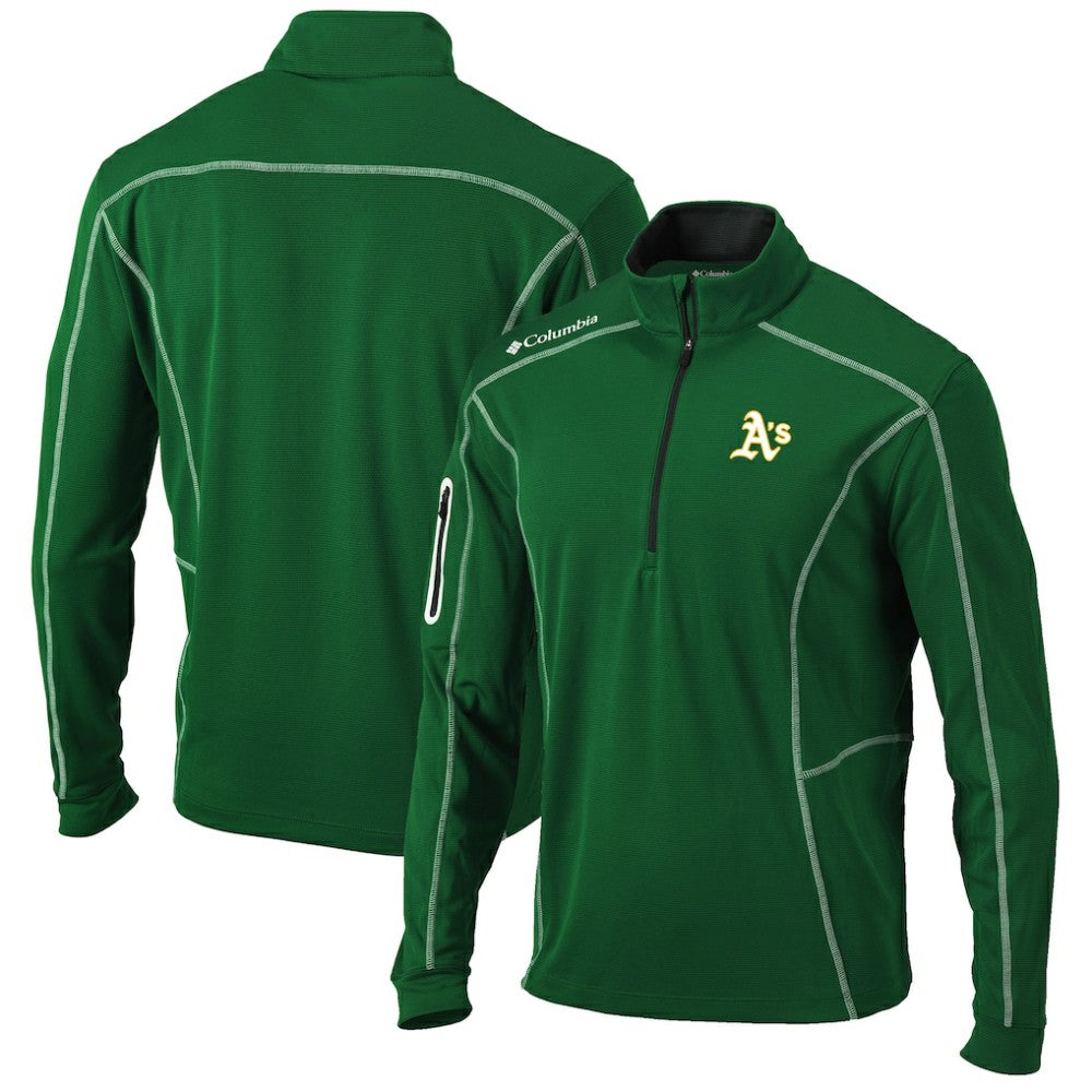 Green Athletics Columbia Shotgun Omni-Wick Quarter-Zip Pullover Jacket