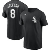 Black Bo Jackson Chicago White Sox Nike Cooperstown Collection Name & Number T-Shirt