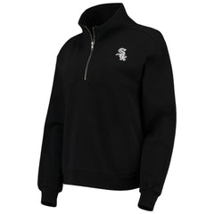 Black Chicago White Sox The Wild Collective Women's Two-Hit Quarter-Zip Pullover Top