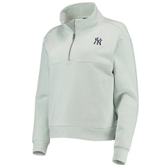 Light Blue New York Yankees The Wild Collective Women's Two-Hit Quarter-Zip Pullover Top
