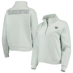 Light Blue Washington Nationals The Wild Collective Women's Two-Hit Quarter-Zip Pullover Top