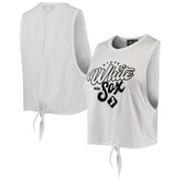White Chicago White Sox The Wild Collective Women's Open Back Twist-Tie Tank Top