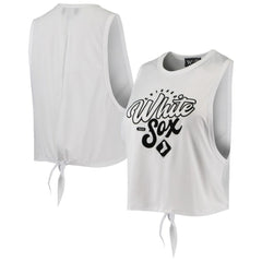 White Chicago White Sox The Wild Collective Women's Open Back Twist-Tie Tank Top