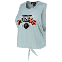 Light Blue Detroit Tigers The Wild Collective Women's Open Back Twist-Tie Tank Top