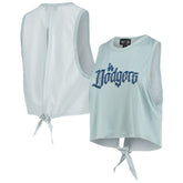 Light Blue Los Angeles Dodgers The Wild Collective Women's Open Back Twist-Tie Tank Top