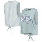 Light Blue Texas Rangers The Wild Collective Women's Open Back Twist-Tie Tank Top