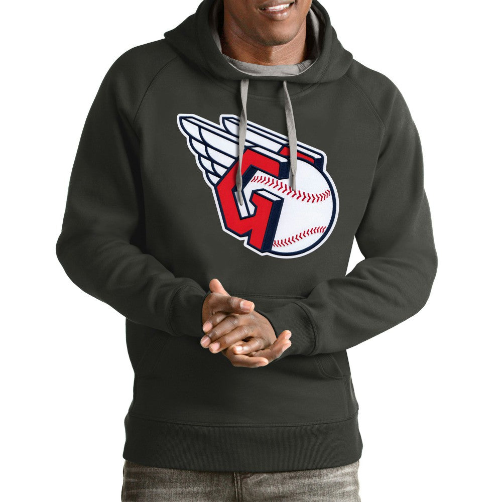 Charcoal Cleveland Guardians Antigua Team Victory Pullover Hoodie