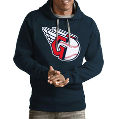 Navy Cleveland Guardians Antigua Team Victory Pullover Hoodie