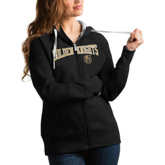 NHL Vegas Golden Knights Antigua Women's Wordmark Victory Full-Zip Hoodie