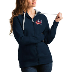 NHL Columbus Blue Jackets Antigua Women's Team Victory Full-Zip Hoodie
