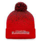 NHL Chicago Blackhawks Fanatics Iconic Gradient Cuffed Knit Hat with Pom