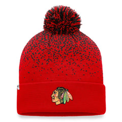 NHL Chicago Blackhawks Fanatics Iconic Gradient Cuffed Knit Hat with Pom