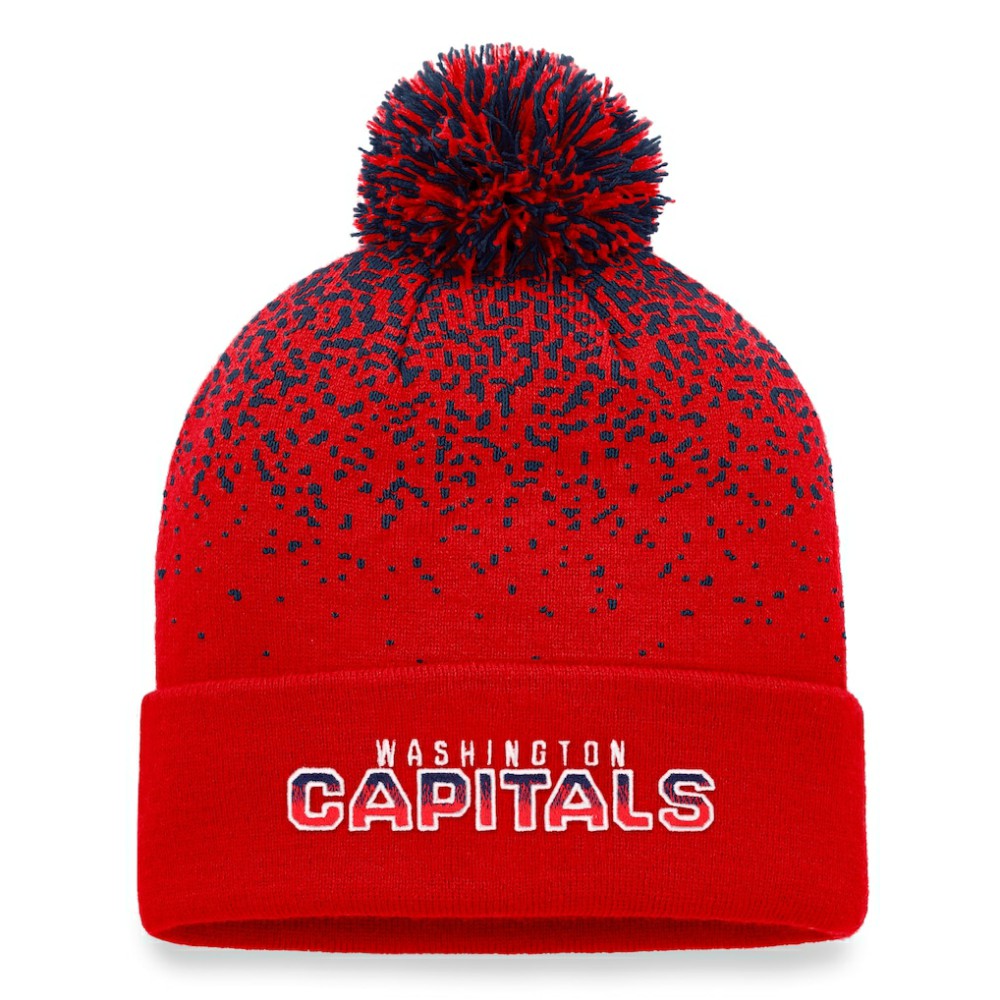 NHL Washington Capitals Fanatics Iconic Gradient Cuffed Knit Hat with Pom