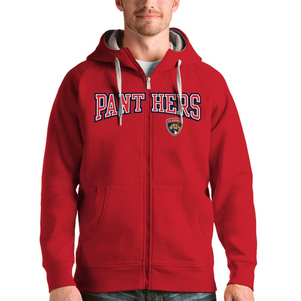 NHL Florida Panthers Antigua Wordmark Victory Full-Zip Hoodie