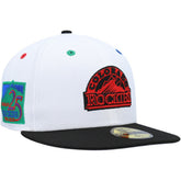 White/Black Colorado Rockies New Era 25th Anniversary Primary Eye 59FIFTY Fitted Hat