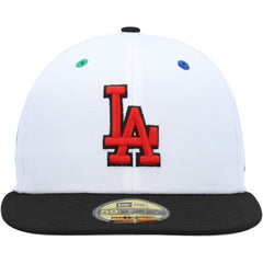 White/Black Los Angeles Dodgers New Era 60th Anniversary Primary Eye 59FIFTY Fitted Hat