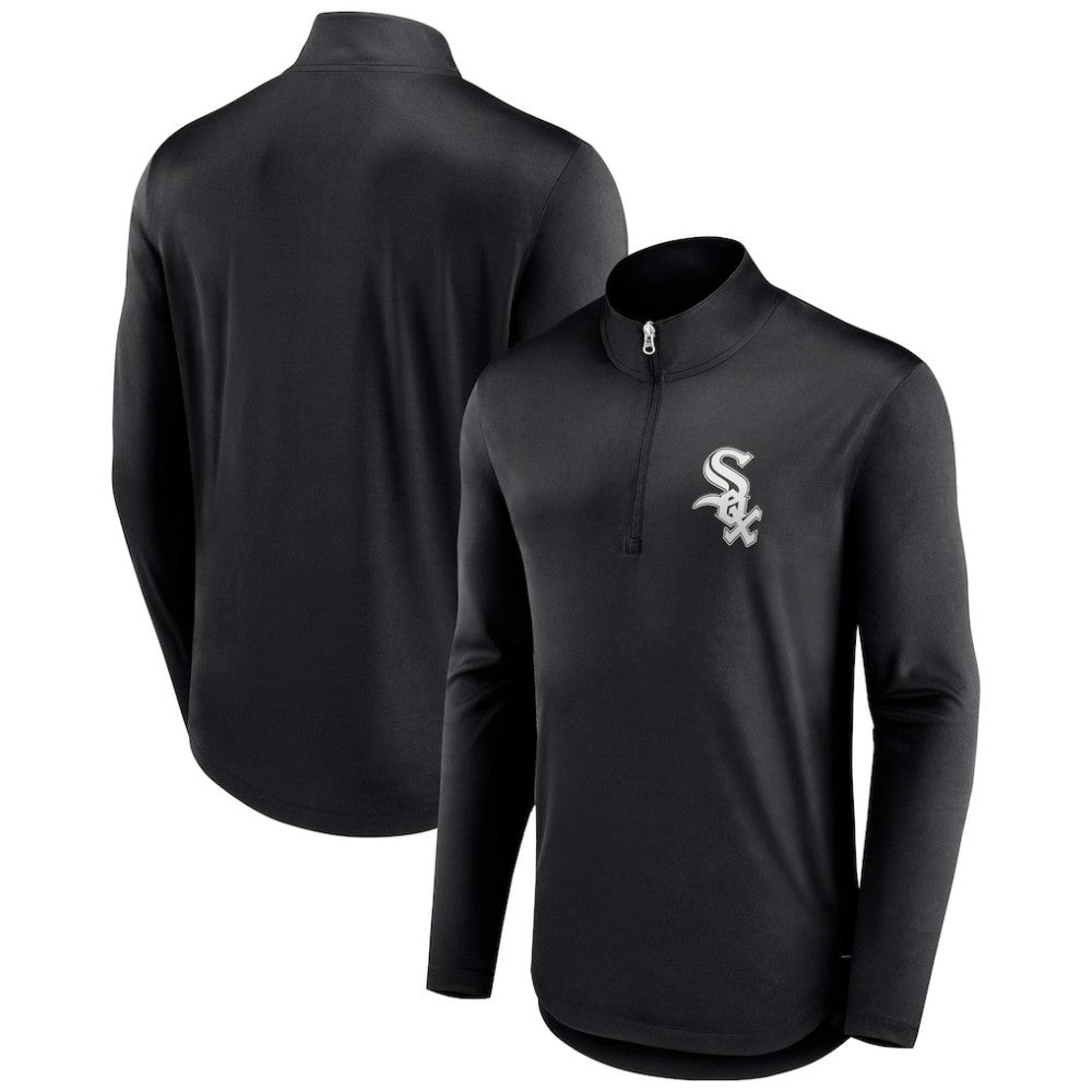 Black Chicago White Sox Fanatics Tough Minded Lightweight Quarter-Zip Pullover