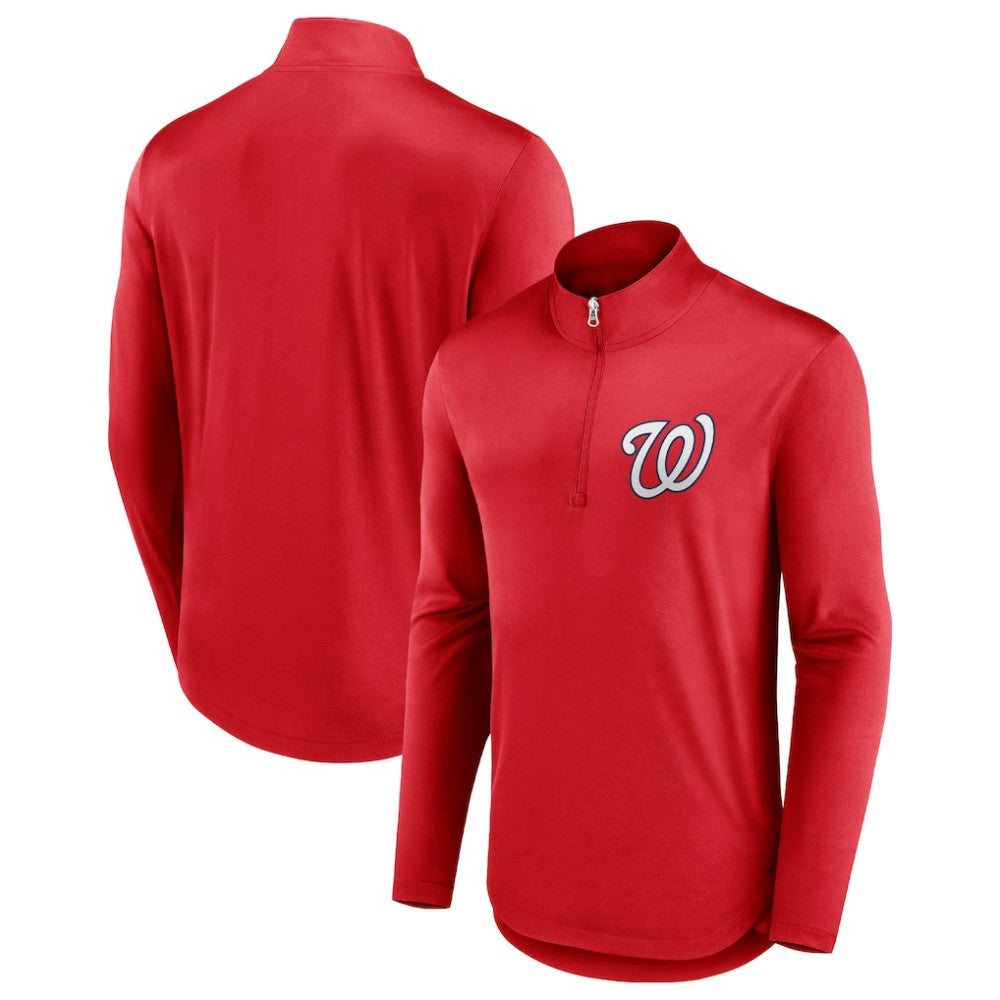 Red Washington Nationals Fanatics Tough Minded Lightweight Quarter-Zip Pullover